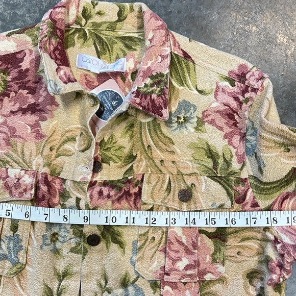 Vintage Carol Antone Floral Jean Jacket - Size Large - Picture 9 of 10